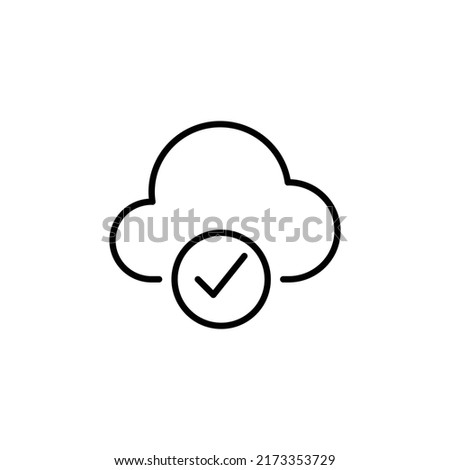 cloud done editable stroke icon, Smart stroke icon