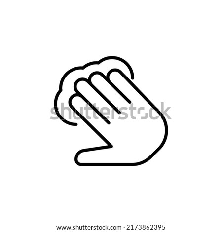 four finger touch hand gesture editable stroke icon, Smart stroke icon