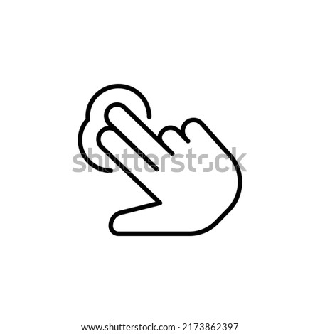 two finger touch hand gesture editable stroke icon, Smart stroke icon