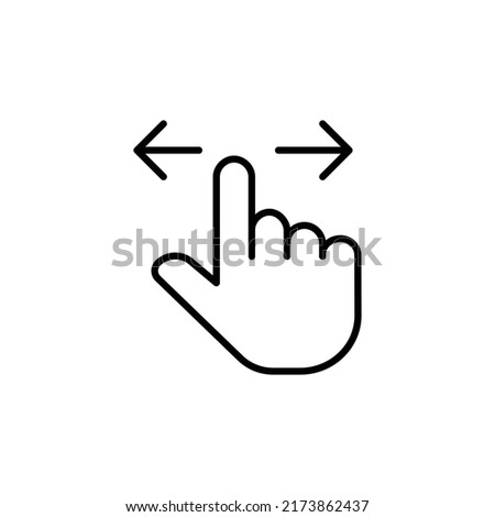 slide left right hand gesture editable stroke icon, Smart stroke icon