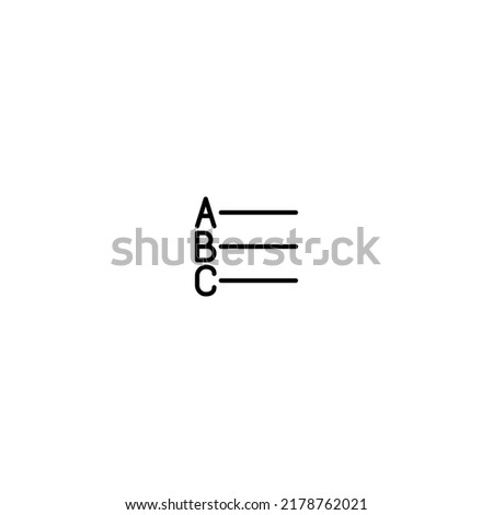 alphabet list smart stroke icon, editable icon 