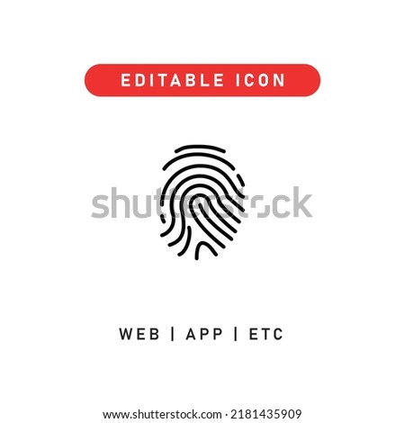 finger print editable stroke icon, outline icon for web, app, presentation, etc