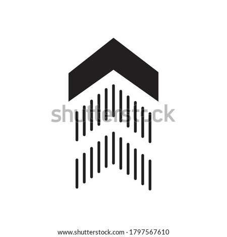 up chevron arrows icon over white background, silhouette style, vector illustration
