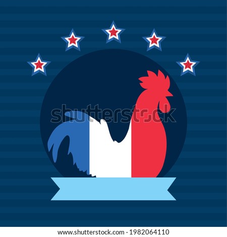 french Gallic rooster illustration design