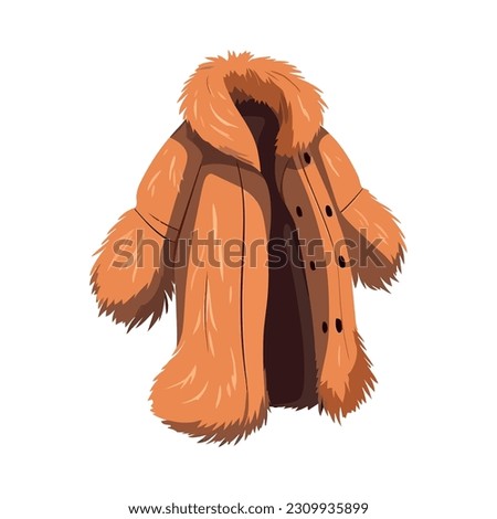 Fluffy yellow coat, perfect for winter weather isolated