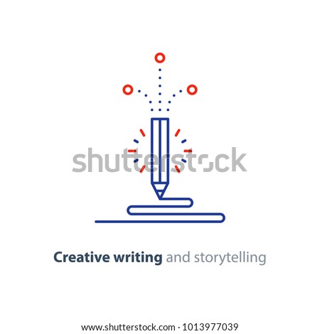 Creative writing, storytelling concept, copy writing idea, content writing, vector flat design illustration 