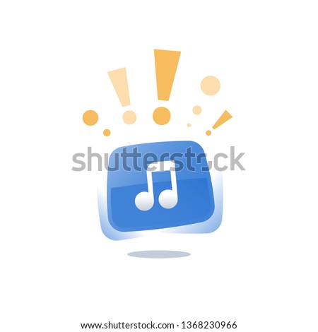 Music application, event announcement, audio recording studio, listen to radio, podcast concept, top song chart, best choice pop music, vector icon, flat illustration