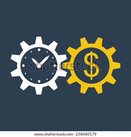 Time is money, income growth, return on investment, business and finance management, stock market, joint venture, mutual fund, bond, annual payment, pension savings account, make money, vector icon
