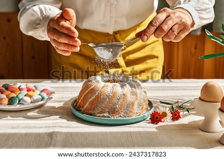 Similar – Image, Stock Photo Anonymous person preparing homemade lemon cake