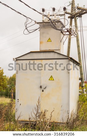 Transformer box in a countryside