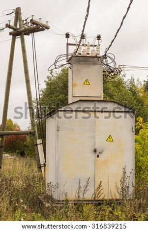 Transformer box in a countryside