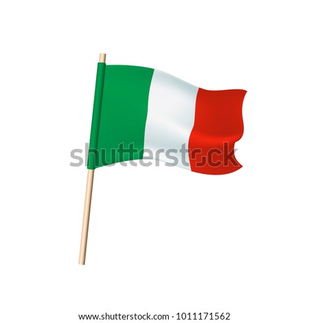Italy flag (green, white and red vertical stripes). Vector illustration
