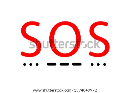 SOS. Request for help. International Morse code.  Vector illustration