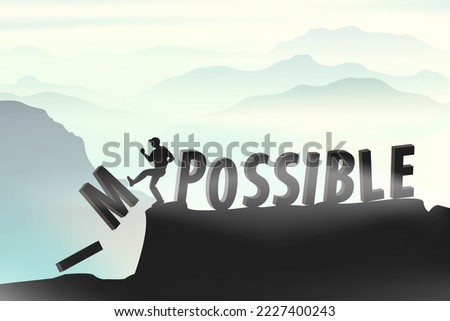 Man turns impossible into possible by pushing letters off a cliff