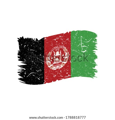 Grunge Afghanistan Flag Distress Brush Stroke Vector