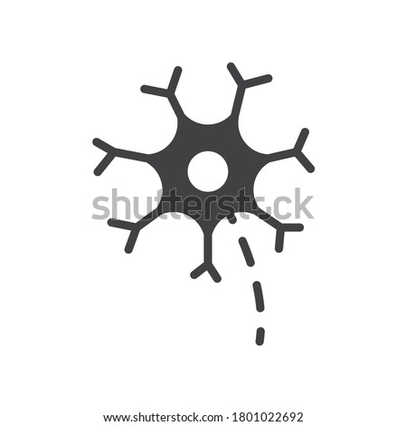 Neuron Microscopic Medical Black and White Line Icon Vector