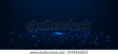 Big data visualization graphic concept.Vector big data visualization.Wave Lines moving towards of pitted. Futuristic infographic vector illustration. Big data Abstract Technology background.