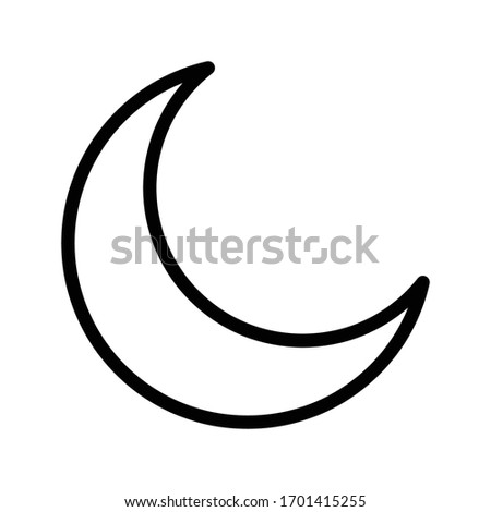 moon icon outline isolated vector illustration