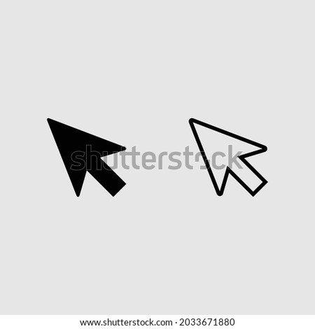 cursor fill and outline icon set isolated vector illustration