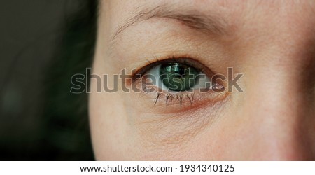 Similar – Image, Stock Photo woman green eyes close up covered with leaf in nature concept of beauty and nature