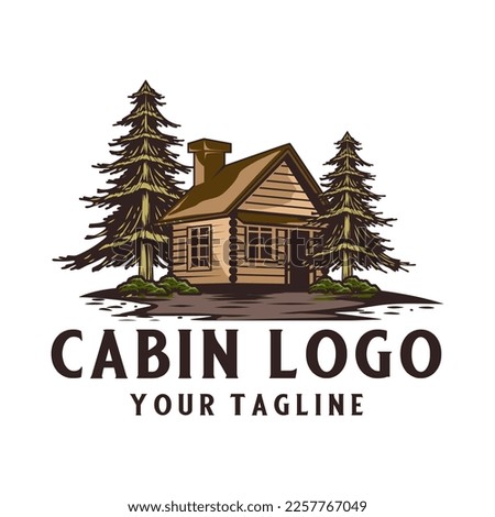 classic cabin home logo design. vector, log house, inn and recreation