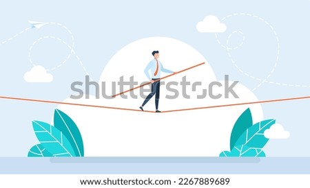 Similar – Image, Stock Photo Walking a tightrope