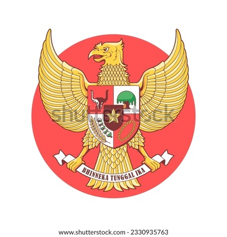 garuda pancasila emblem logo vector means indonesian national emblem