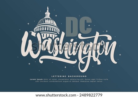 washington dc lettering background vector design