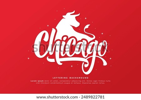 chicago lettering background vector design