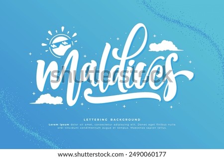 maldives lettering background vector design