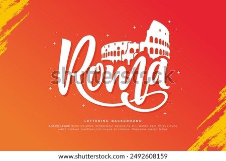 roma lettering background template design