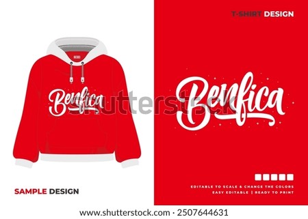 benfica lettering art sweater design