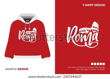 roma lettering art sweater design