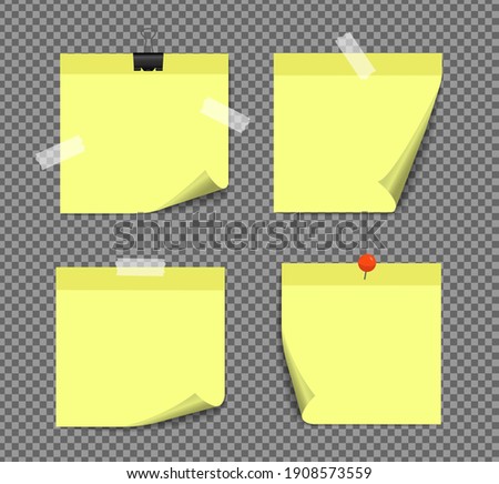 Realistic sticky notes isolated with real shadow on white background. Square sticky paper reminders with shadows, paper page mock up. 

