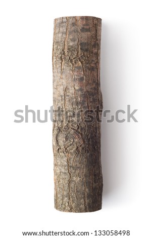 Wooden obsolete log. Top view. Isolated on a white. Foto stock © 