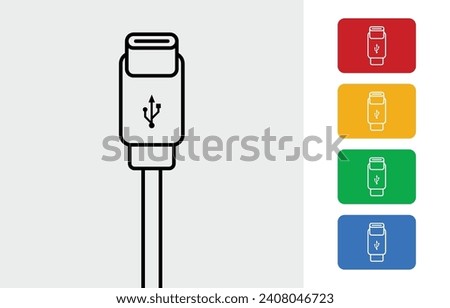 USB-C icon, icon vector illustration set