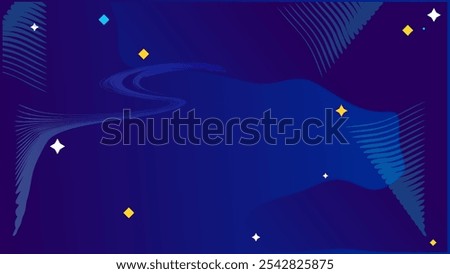 Blue space background template with starlight ornament. Vector Eps10