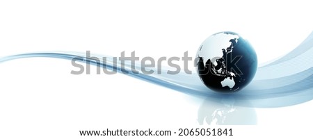 The earth centered on the East Asia and
A futuristic image of a curve.  3d illustration.