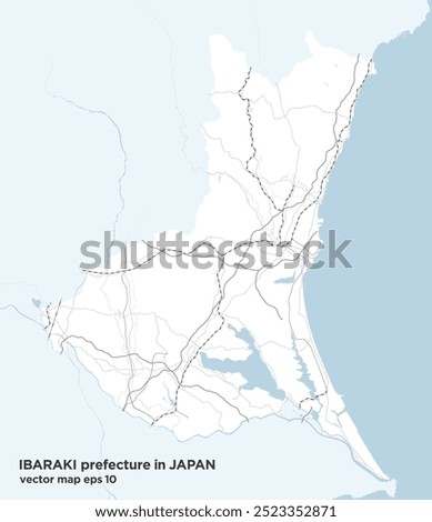 A simple road map of Ibaraki prefecture, Japan