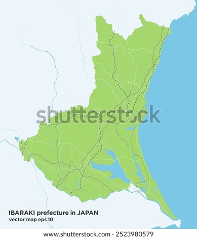 Green road route map of Ibaraki prefecture, Japan