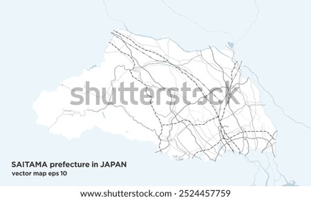 A simple road map of Saitama prefecture, Japan