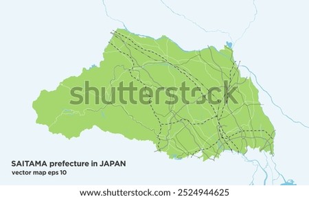 Green road route map of Saitama prefecture, Japan