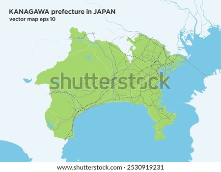 Green road map of Kanagawa Prefecture, Japan