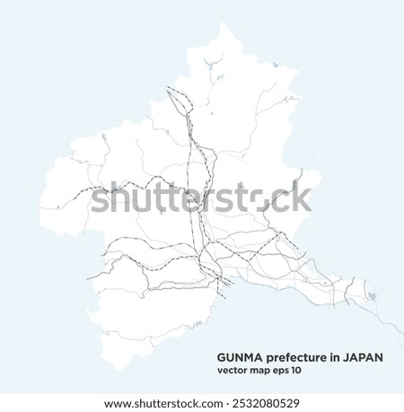 A simple road map of gunma Prefecture, Japan