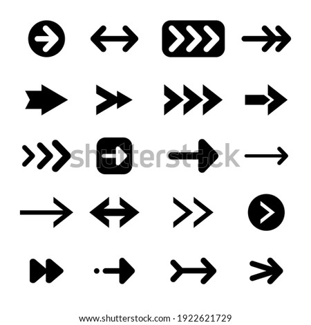 Set of different arrows. directional  arrow flat style isolated on white background. Vector illustration.