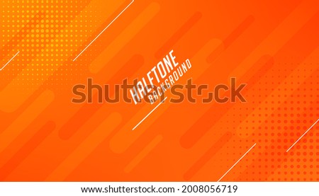 Minimal abstract orange gradient fluid background design with Halftone dots colorful. Future geometric patterns with line effect. Bright colors graphic creative concept.