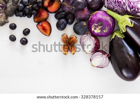 Purple fruit and veg