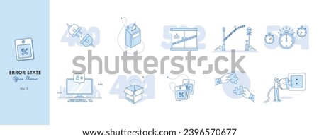 Minimalist office vector with serene blue sky backdrop. Versatile for presentations, web, and design projects. Clean and inviting empty state concept.