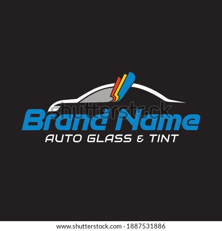 logo template for auto glass and tint service.