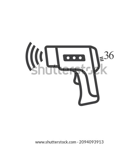 Thermometer Infrared icon, vector art.